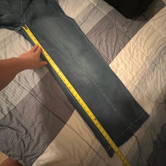 Spanx Seamed Front Wide Leg Jeans Womens Medium 20407R Vintage Indigo PullOn - Picture 11 of 13